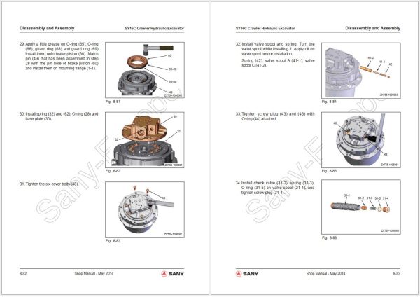 Sany Machinery Shop Parts Operators Manual Diagrams Collection 2