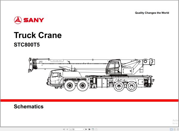 Sany Truck Crane STC800T5 Electrical Hydraulic Pneumatic Schematics 1
