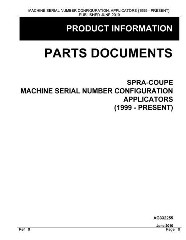 Spra Coupe Applicators Parts Documents AG332255 1