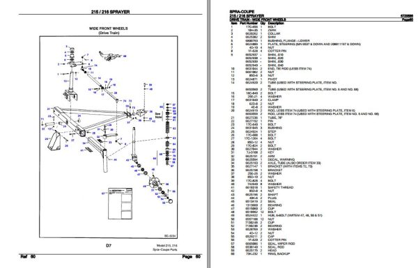 Spra Coupe Sprayer 215 216 Parts Catalog 6720586 2
