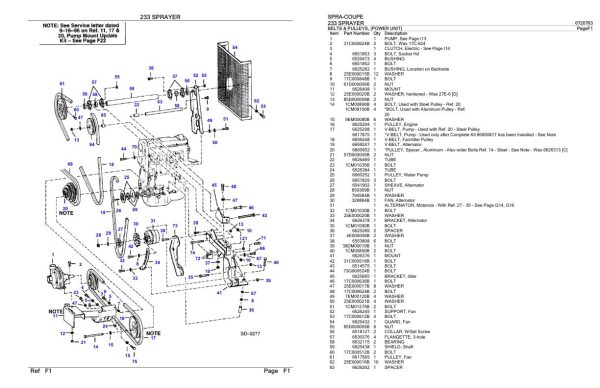 Spra Coupe Sprayer 233 Parts Catalog 6720763 2