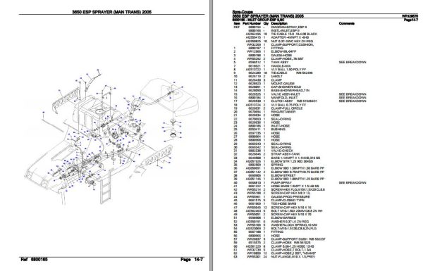 Spra Coupe Sprayer 3650 ESP Parts Catalog WR129576 3