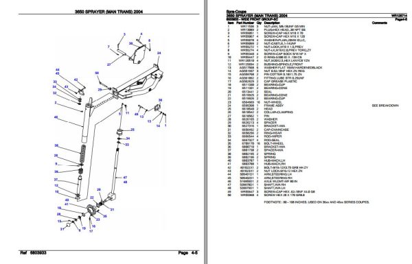 Spra Coupe Sprayer 3650 Parts Catalog WR128714 3