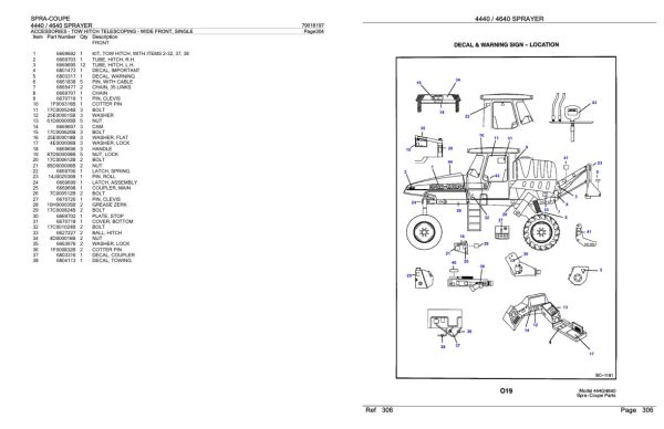 Spra Coupe Sprayer 4440 4640 Parts Catalog 79018197 2