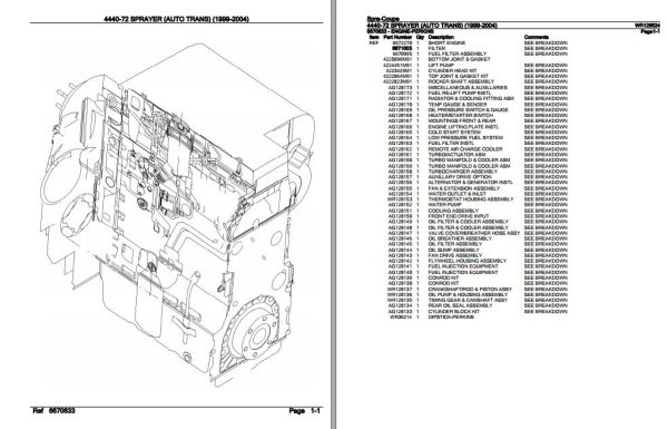 Spra Coupe Sprayer 4440 72 Parts Catalog WR128524 2