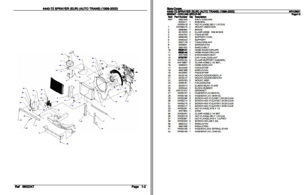 Spra Coupe Sprayer 4440 72 Parts Catalog WR128531 2