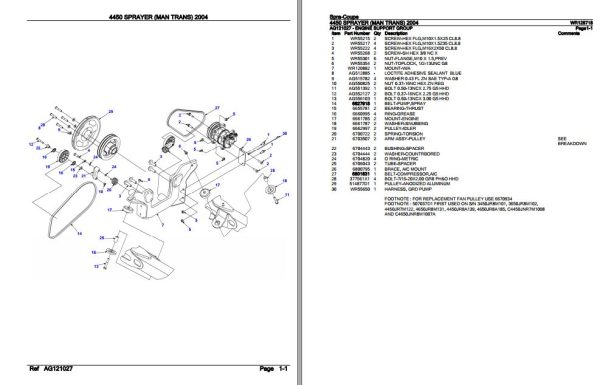 Spra Coupe Sprayer 4450 Parts Catalog WR128718 2