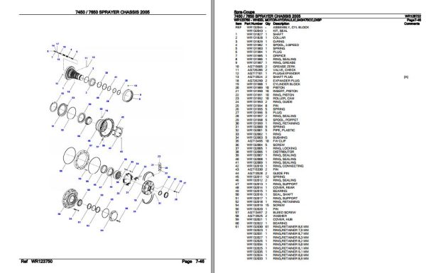 Spra Coupe Sprayer Chassis 7450 7650 Parts Catalog WR128722 3