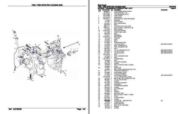 Spra Coupe Sprayer Chassis 7450 7650 Parts Catalog WR136109 2
