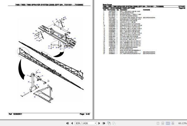 Spra Coupe Sprayer System 7460 7655 7660 Parts Catalog 517144D1 3