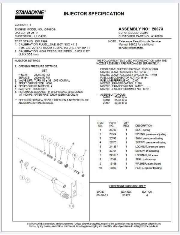 Stanadyne SSI8 2023 Injection Pump Specification Part Manual 2