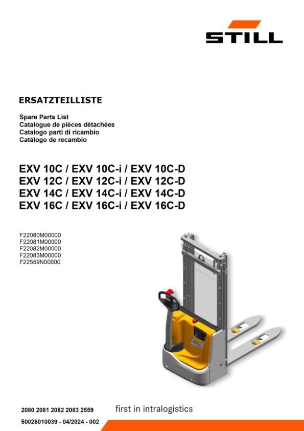 Still Forklift EXV10C EXV12C EXV14C EXV16C Spare Parts Catalog 1