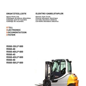 Still Forklift RX60 35 RX60 40 RX60 45 RX60 50 Spare Parts Catalog 0171324 1