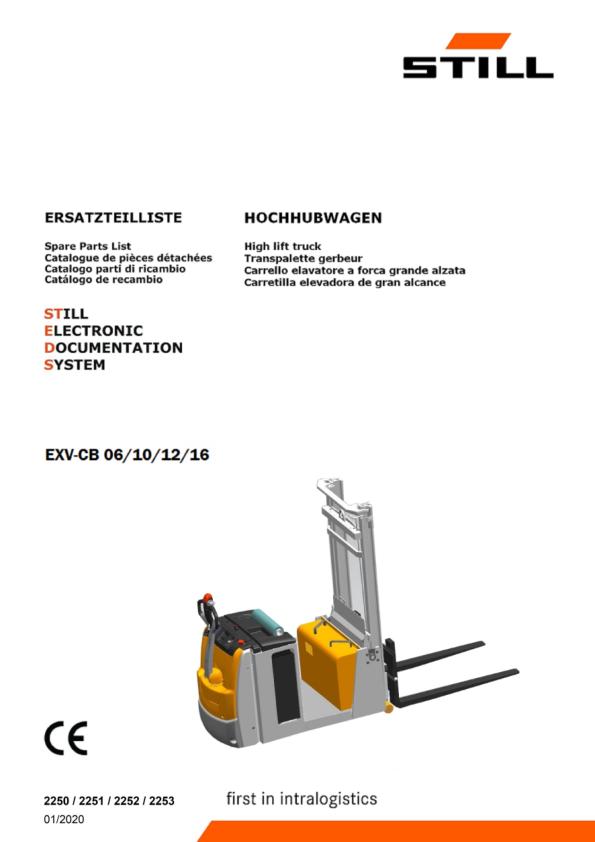 Still High Lift Truck EXV CB06 EXV CB10 EXV CB12 EXV CB16 Spare Parts Catalog 1