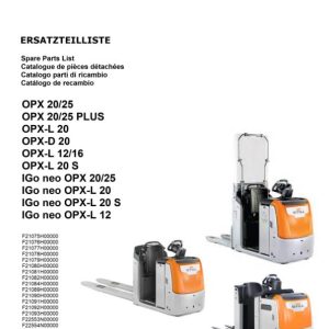 Still Order Pickers OPX20 to IGo neo OPX25 Spare Parts Catalog 50108069002 1