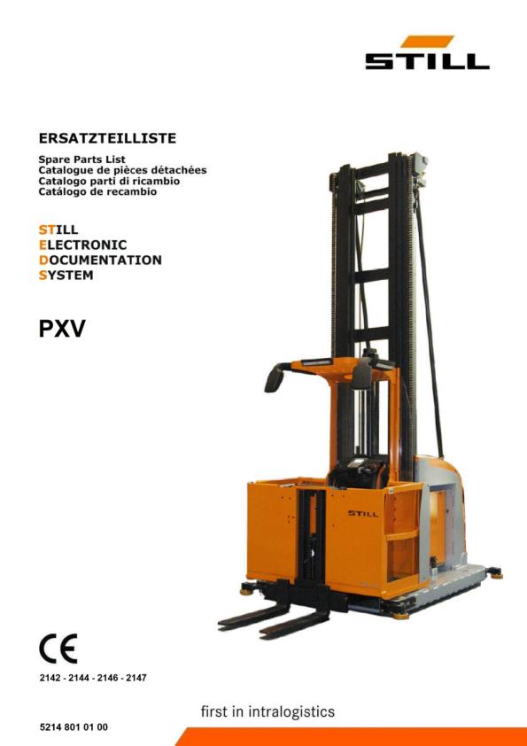 Still Order Pickers PXV Series Spare Parts Catalog 52148010100 1