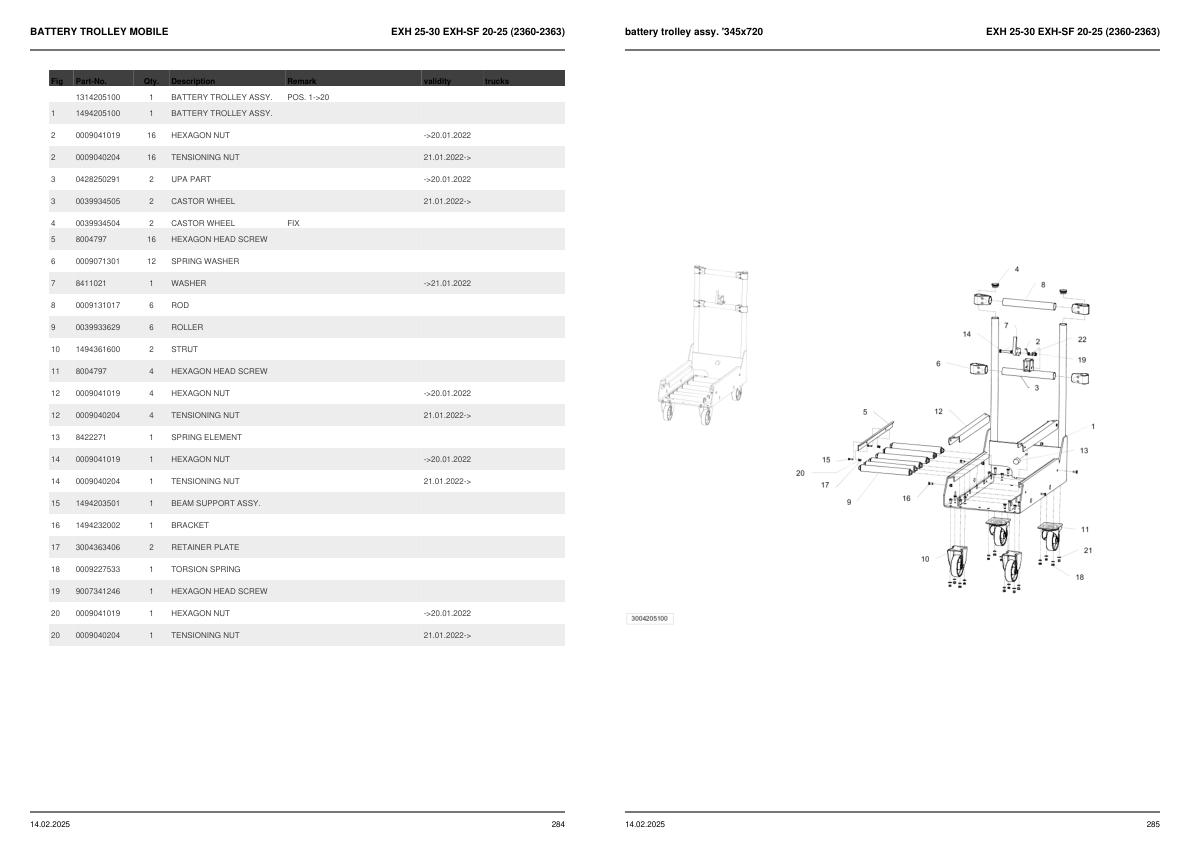 Still Stacker EXH25 EXH30 EXH SF20 EXH SF25 Spare Parts Catalog 2