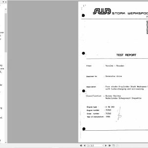 Stork Werkspoor Engine Diesel 6 SW 240 Parts Catalog 1