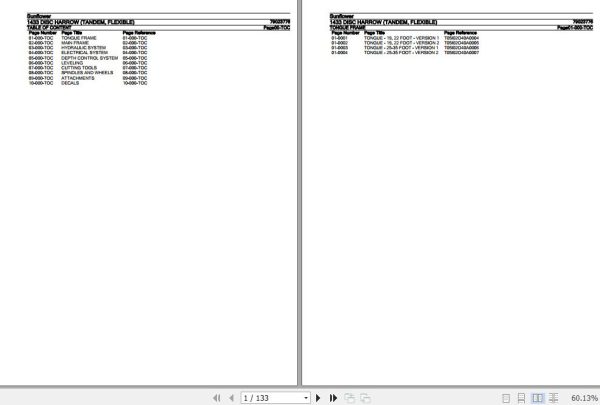 Sunflower Disc Harrow 1433 Parts Catalog 79023776 1