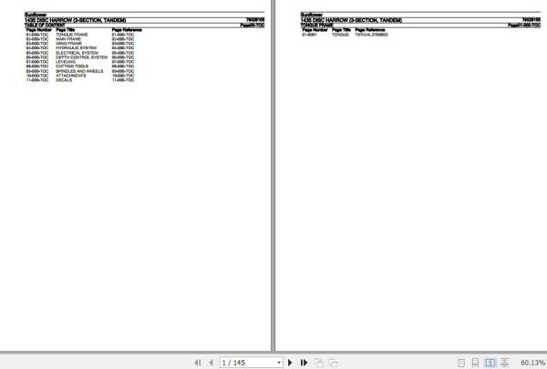 Sunflower Disc Harrow 1435 Parts Catalog 79028155 1