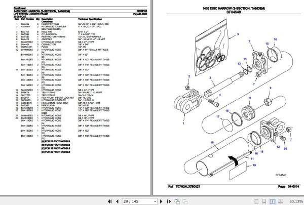 Sunflower Disc Harrow 1435 Parts Catalog 79028155 2