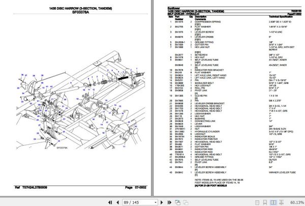 Sunflower Disc Harrow 1435 Parts Catalog 79028155 3