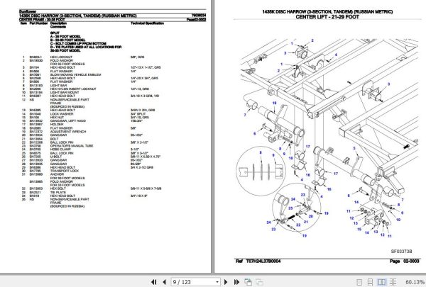 Sunflower Disc Harrow 1435K Parts Catalog 79036234 2