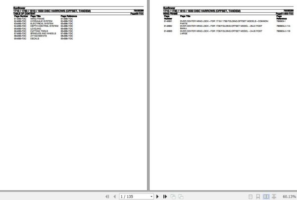 Sunflower Disc Harrows 1710 1730 1810 1830 Parts Catalog 79035286 1