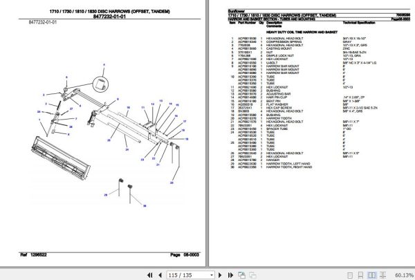 Sunflower Disc Harrows 1710 1730 1810 1830 Parts Catalog 79035286 3