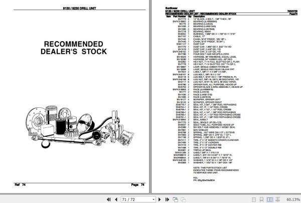 Sunflower Drill Unit 9130 9230 Parts Catalog 79023735 3