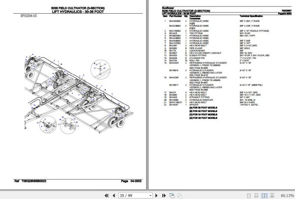 Sunflower Field Cultivator 5035 Parts Catalog 79023687 3