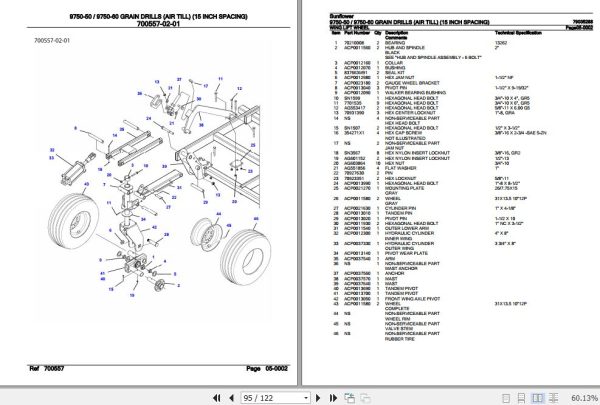 Sunflower Grain Drills 9750 50 9750 60 Parts Catalog 79035288 3