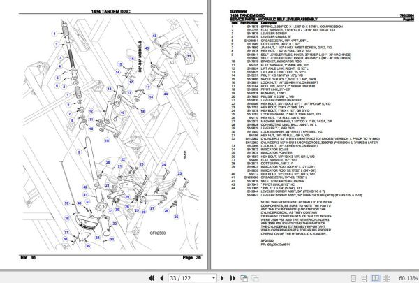 Sunflower Tandem Disc 1434 Parts Catalog 79023684 2