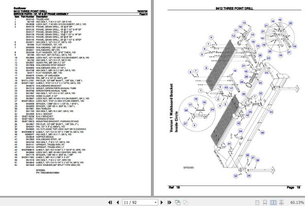 Sunflower Three Point Drill 9412 Parts Catalog 79023730 2