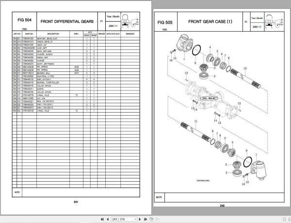 TYM Engine T603NC T603NP Parts Catalog 19939500010 2