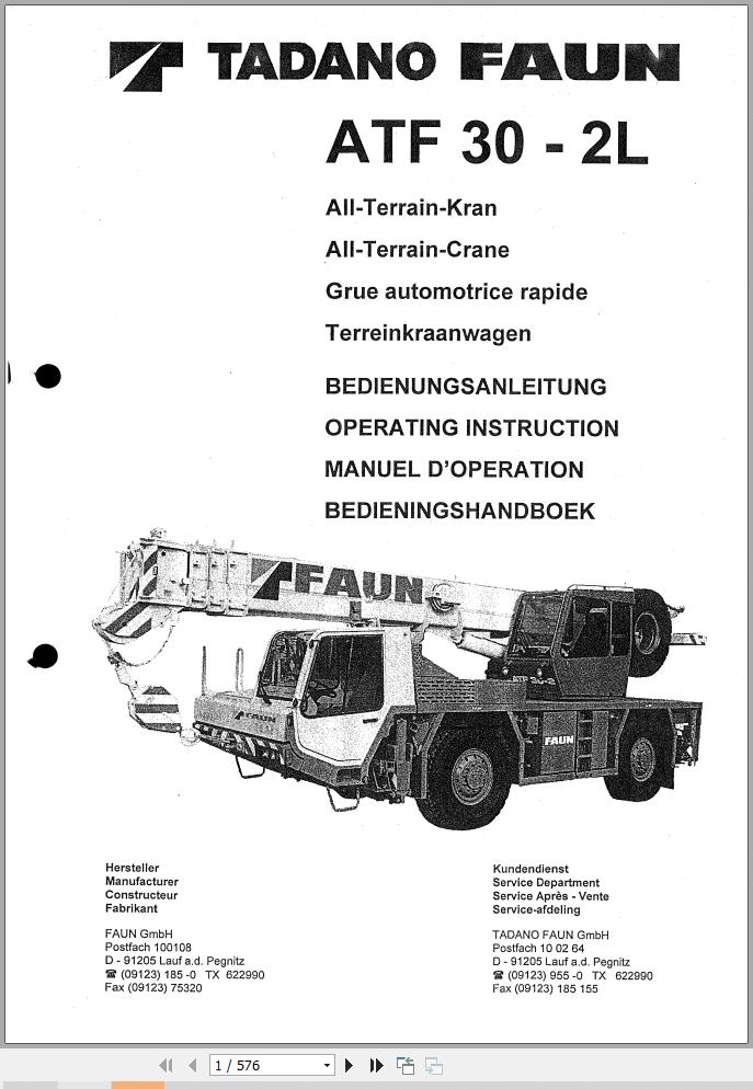 Tadano Hydraulic Crane ATF30 2L Operation Manual 1