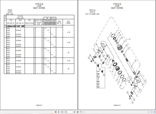 Tailift Forklift FB15 to FB25C Parts Catalog EN ZH 2