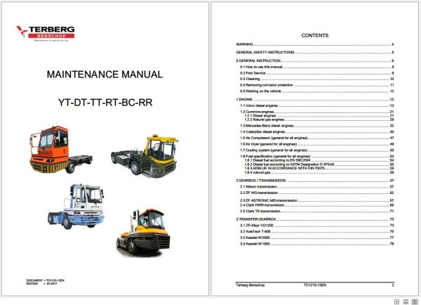 Terberg Terminal Tractor YT182 YT222 Operation and Maintenance Manual 1