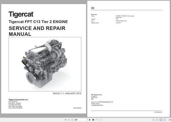 Tigercat FPT Engine C13 Tier 2 Service And Repair Manual 60213AENG 2