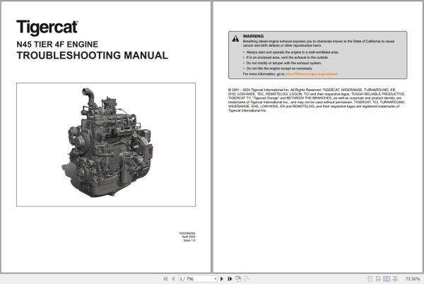 Tigercat FPT Engine N45 Tier 4F Troubleshooting Manual 74310AENG 1