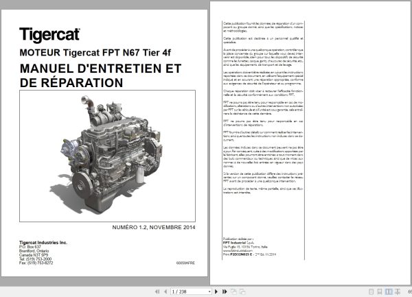 Tigercat FPT Engine N67 Tier 4f Maintenance And Repair Manual 60059AFRE 1