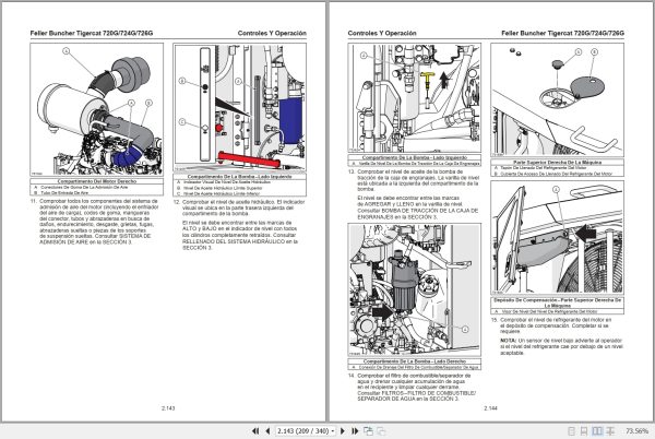 Tigercat Feller Buncher 720G 724G 726G Operators Manual 60148ASPA 2