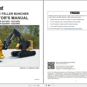 Tigercat Feller Buncher 822E L822E Operators Manual 62827AENG 1