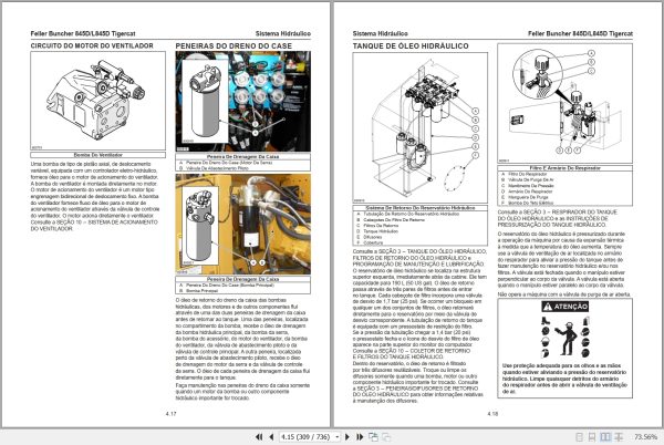 Tigercat Feller Buncher 845D L845D Service Manual 43288APOR 2