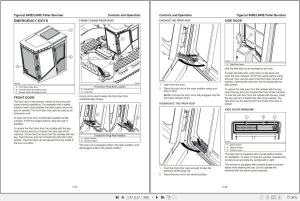 Tigercat Feller Buncher 845E L845E Operators Manual 69215AENG 2