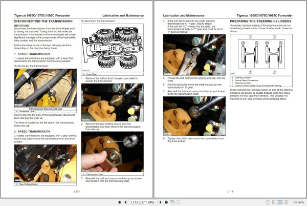 Tigercat Forwarder 1055C 1075C 1085C Service Manual 65307AENG 2