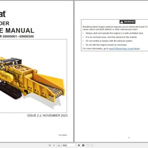 Tigercat Grinder 6900 Service Manual 61077AENG 1