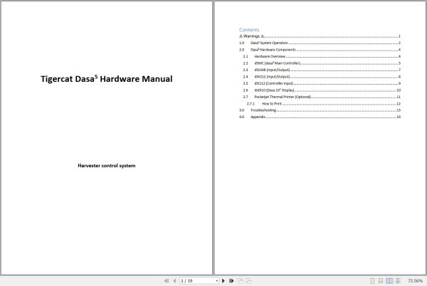 Tigercat Harvester Control System D5 Hardware Manual 1
