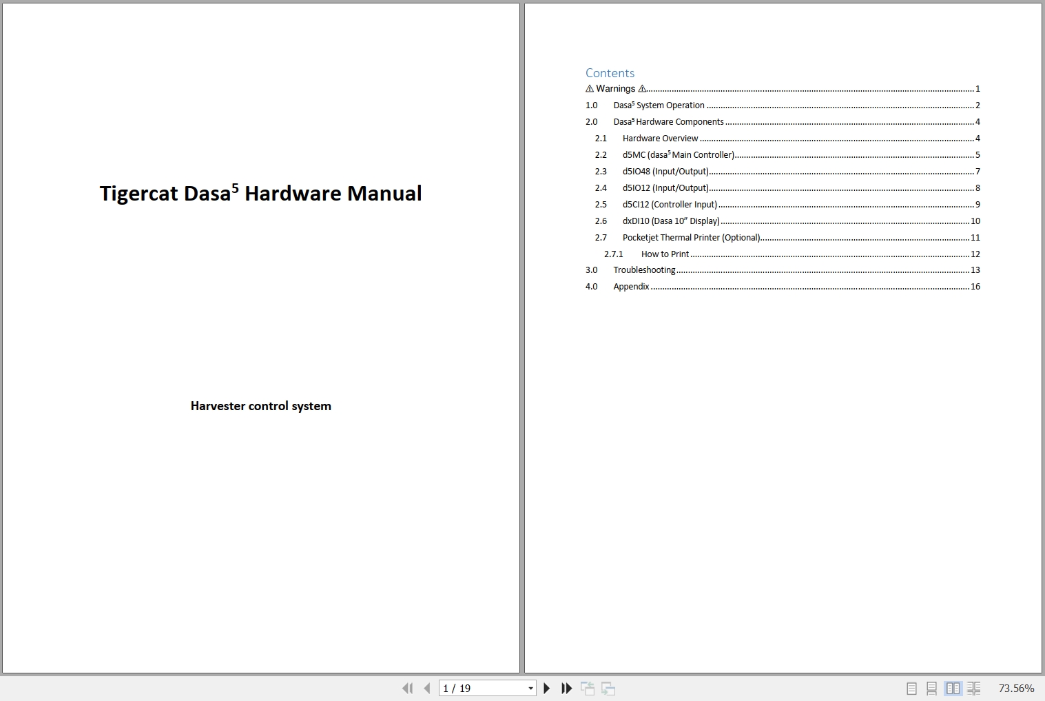 Tigercat Harvester Control System D5 Hardware Manual 1