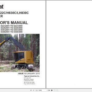 Tigercat Harvester H822C LH822C H830C LH830C Operators Manual 44484AENG 1